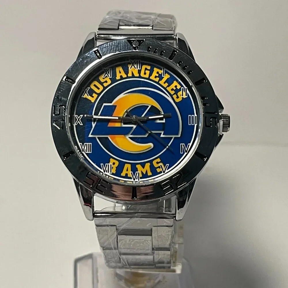 Los Angeles Rams NFL Team Logo Men's Stainless-Steel Silver Watch NEW